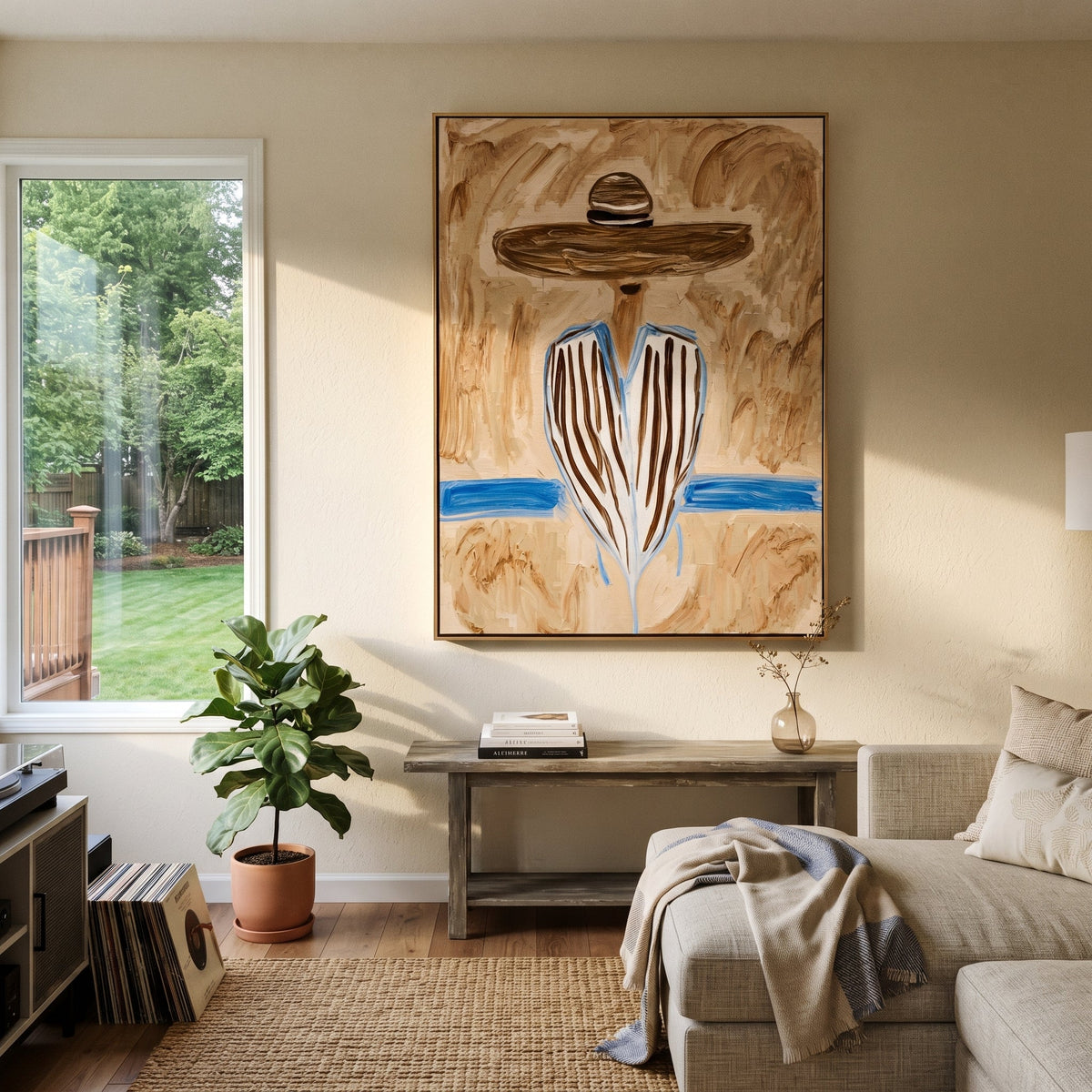 Blue Stripes Meet Sand - Vintage Americana wall art image 5