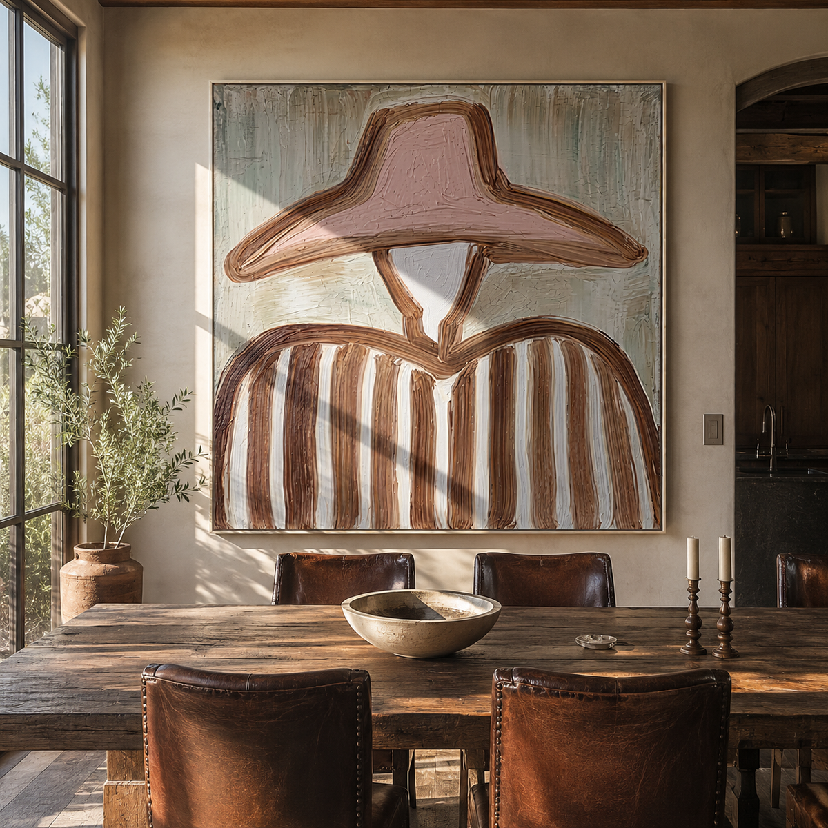 Blush Hat Meets Sage - Vintage Americana wall art image 1