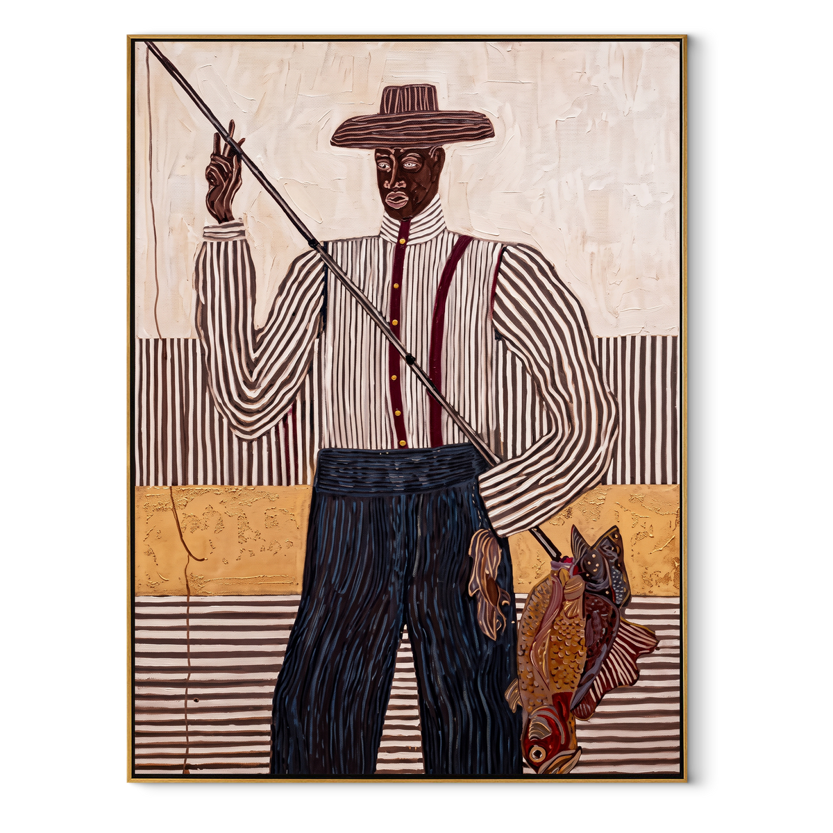 Tall Fisher Holds Line - Vintage Americana wall art image 2