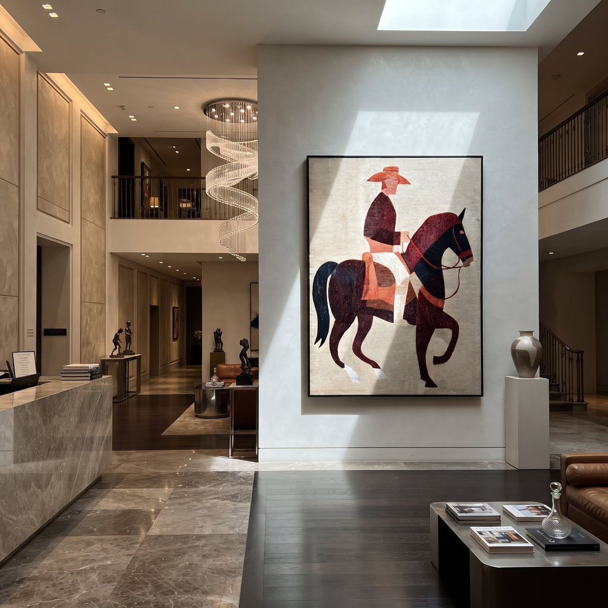 Burgundy Horse Steps Forward - Vintage Americana wall art image 3