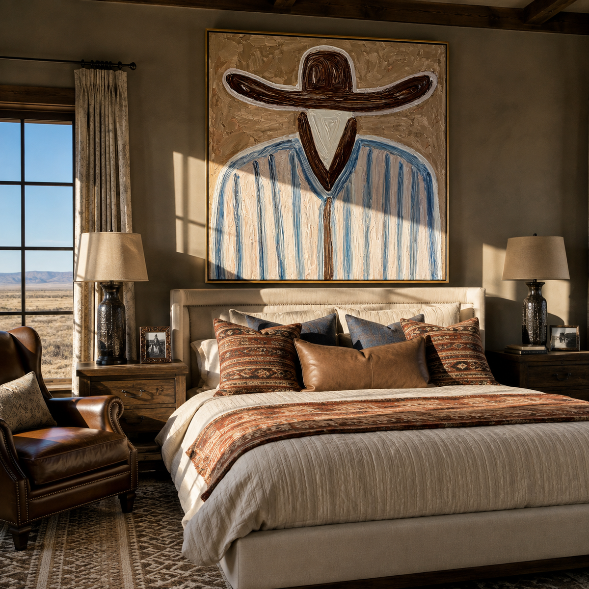 Brown Brim Meets Sky - Vintage Americana wall art image 1