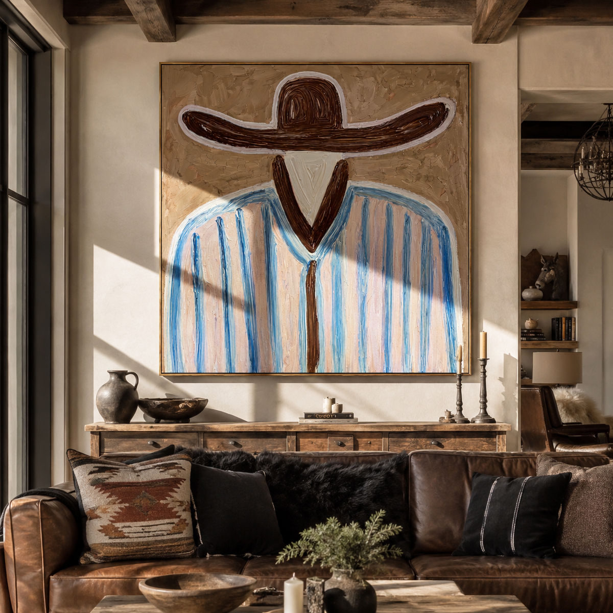 Brown Brim Meets Sky - Vintage Americana wall art image 5