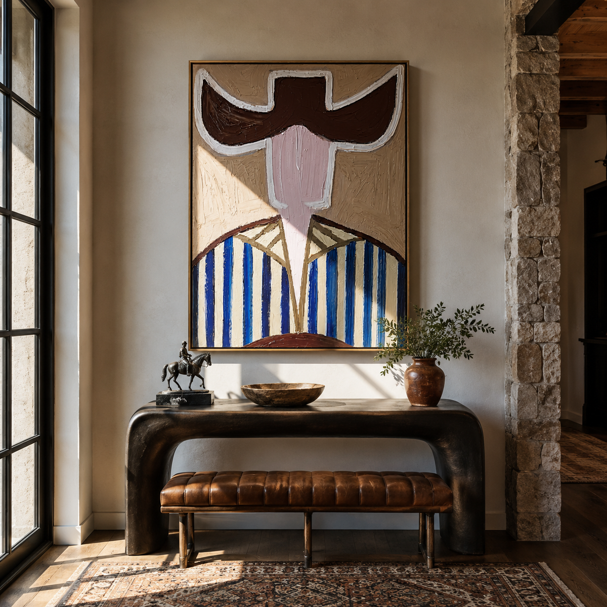 Blue Stripes Carry Green - Vintage Americana wall art image 3