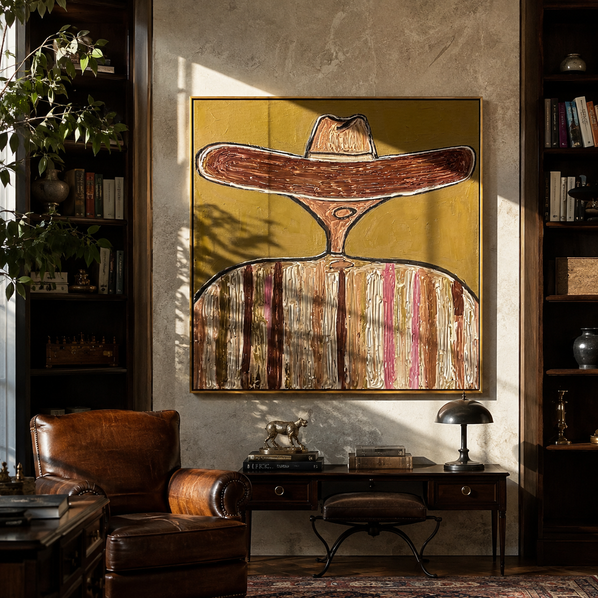 Brown Brim Circles Ivory - Vintage Americana wall art image 3