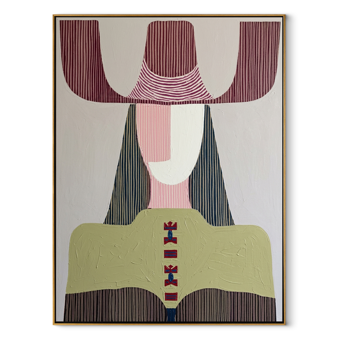 Mauve Horns Frame Green - Vintage Americana wall art image 2