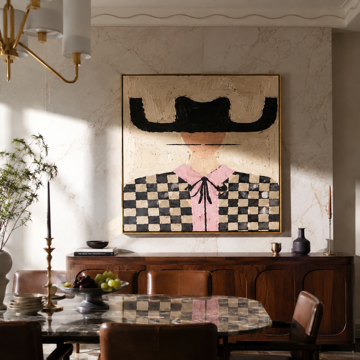 Checkered Fields Hold Pink - Vintage Americana wall art image 3
