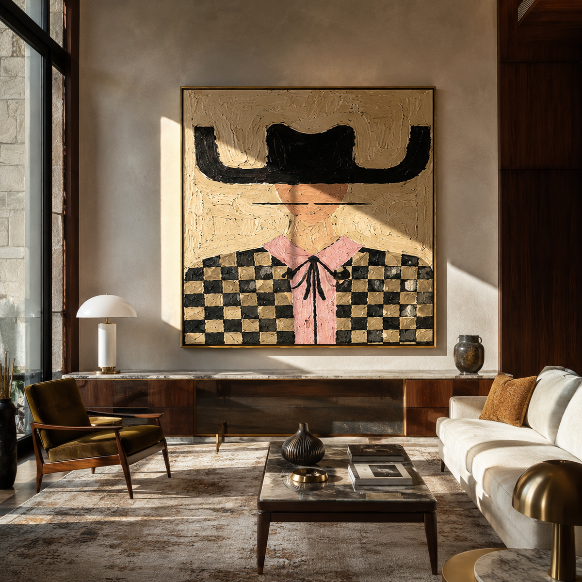 Checkered Fields Hold Pink - Vintage Americana wall art image 4