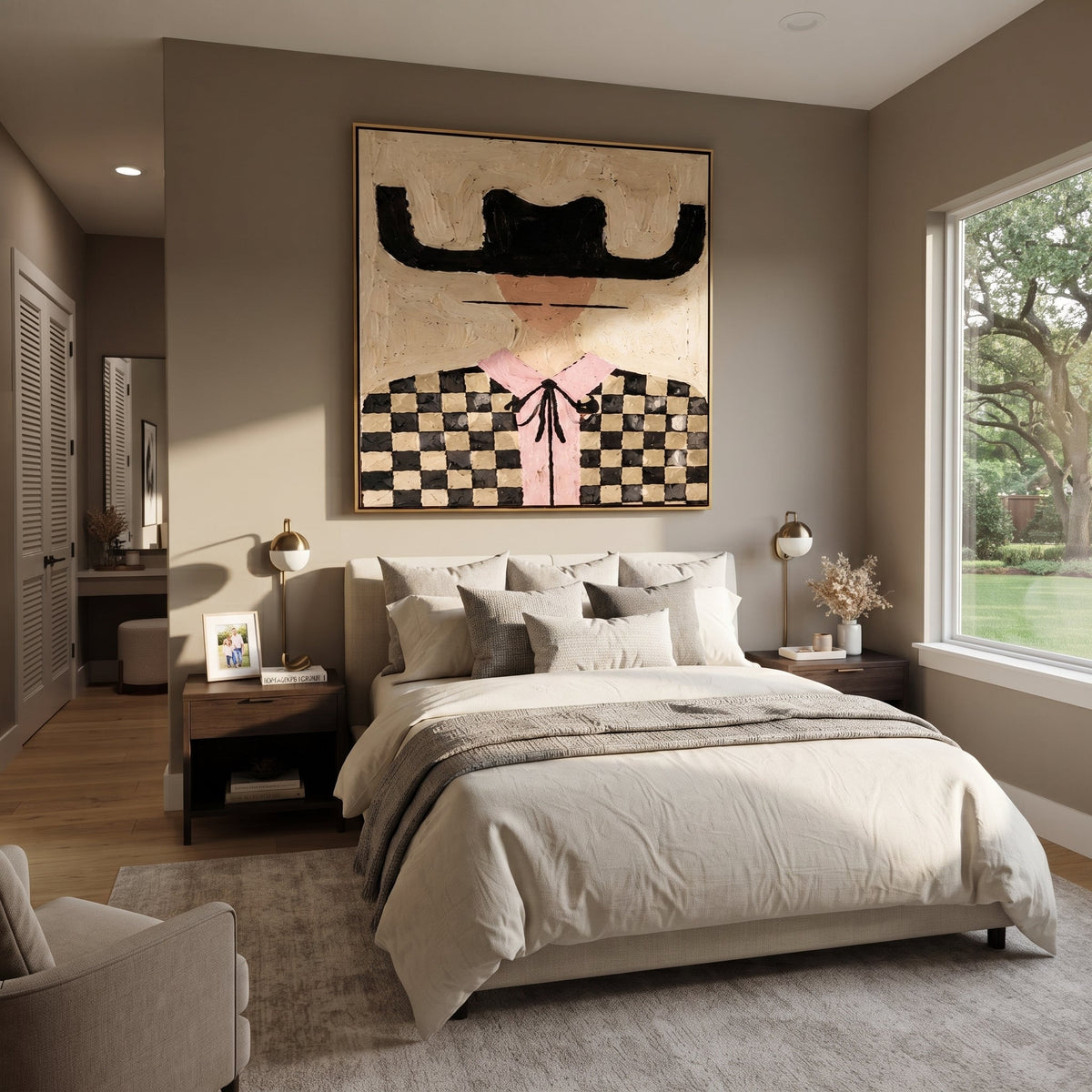 Checkered Fields Hold Pink - Vintage Americana wall art image 5