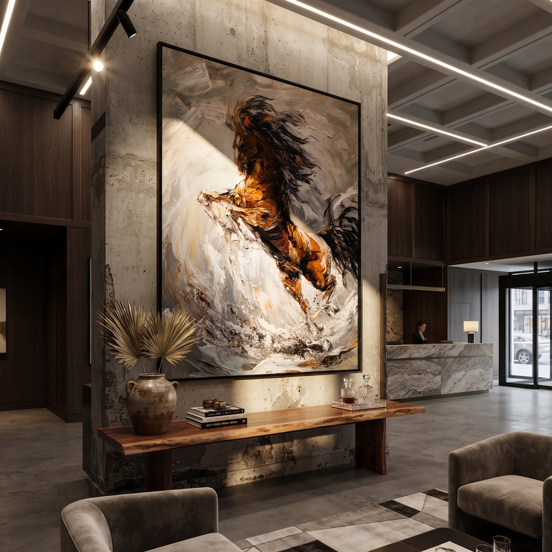 "Wild Chestnut Rise" - Expressive Horse Painting | Animal Wall Art