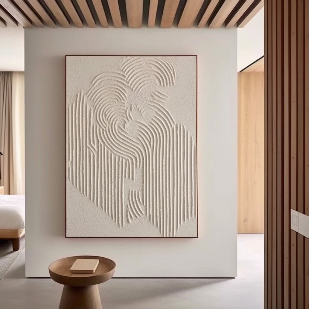 "Radiant Bloom" – Minimalist 3D White Flower Impasto Canvas | Sophisticated Entrance Art