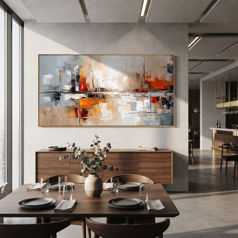 "Harbor Light Blocks" - Abstract Cityscape Painting | Modern Wall Art