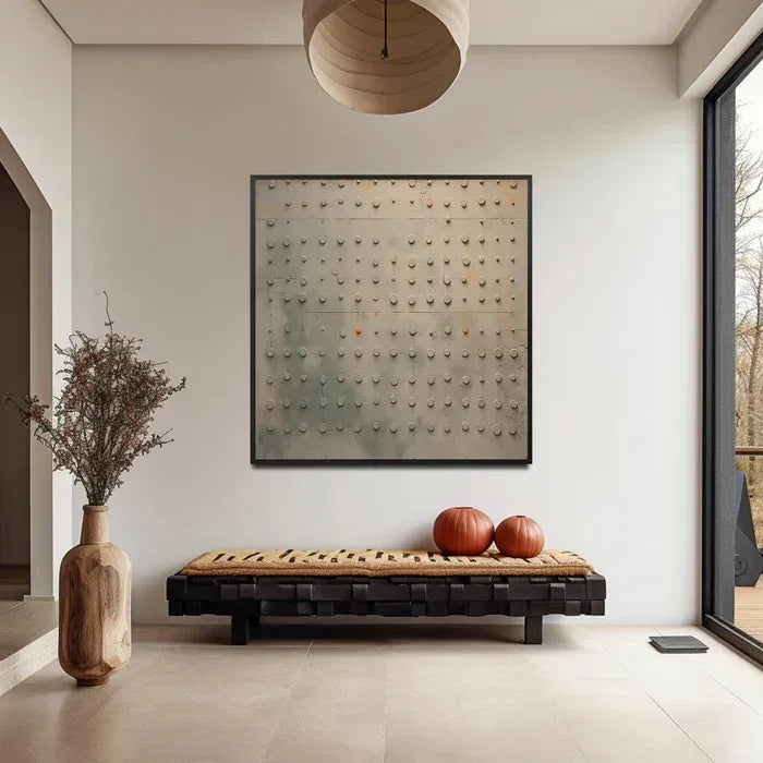 "Industrial Echo" – Minimalist 3D Relief Grid Art | Sophisticated Architectural Wall Decor