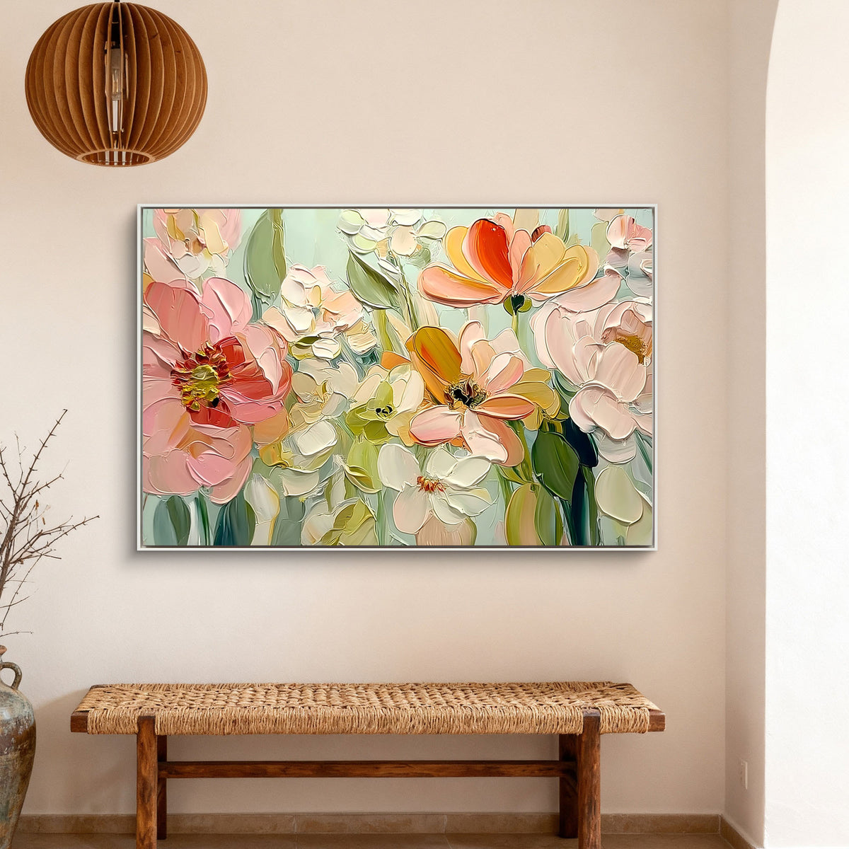 "Linen Form" - 3D Heavy Impasto Plaster Relief | Beige Plaster Texture Statement Art