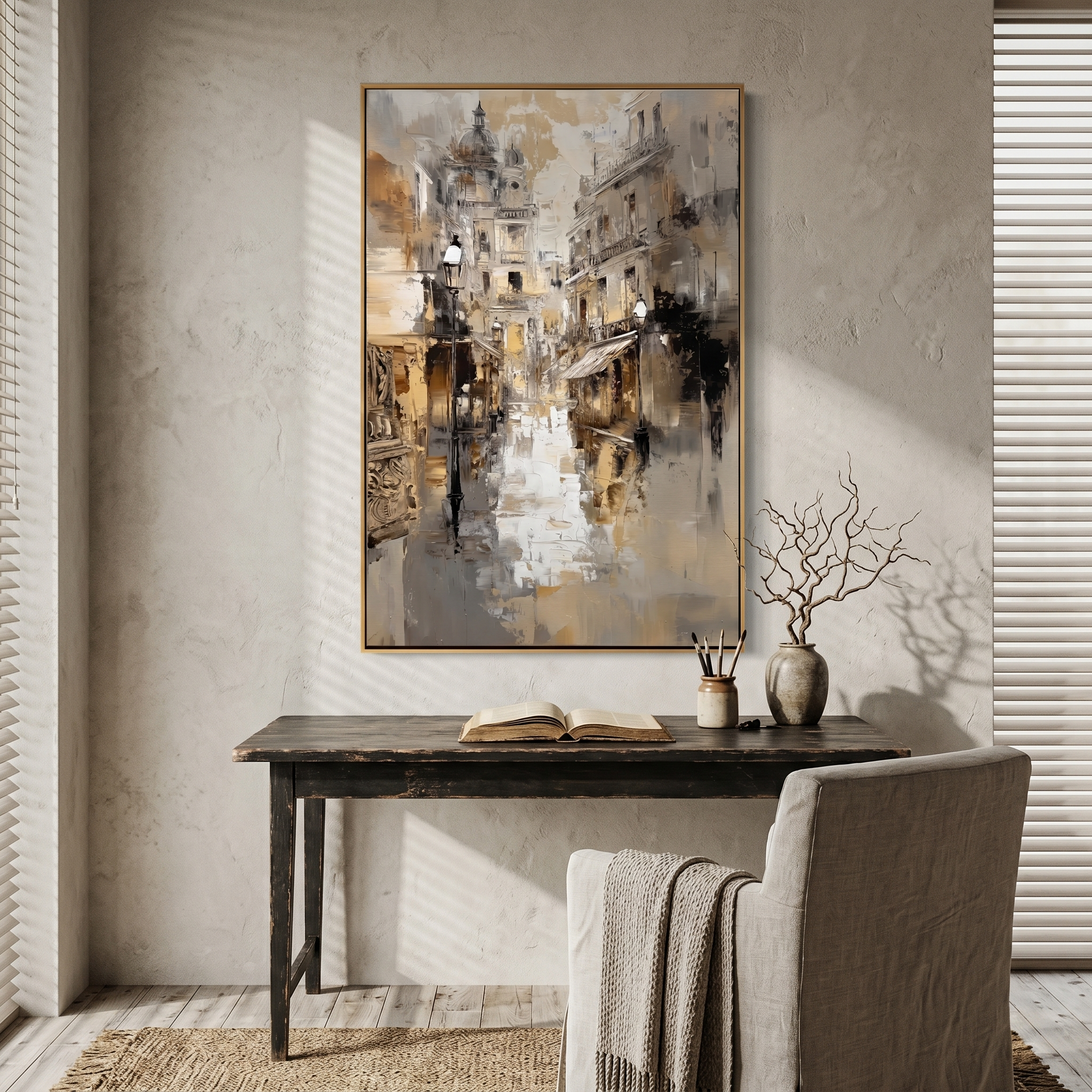 "Prism Drift" – Modern 3D Heavy Impasto Abstract | Rhythmic Coastal Wall Art