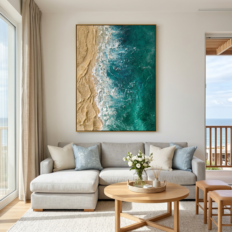"Dreamy Reflections" – Modern Stylized Forest & Water Canvas | Serene Wilderness Decor