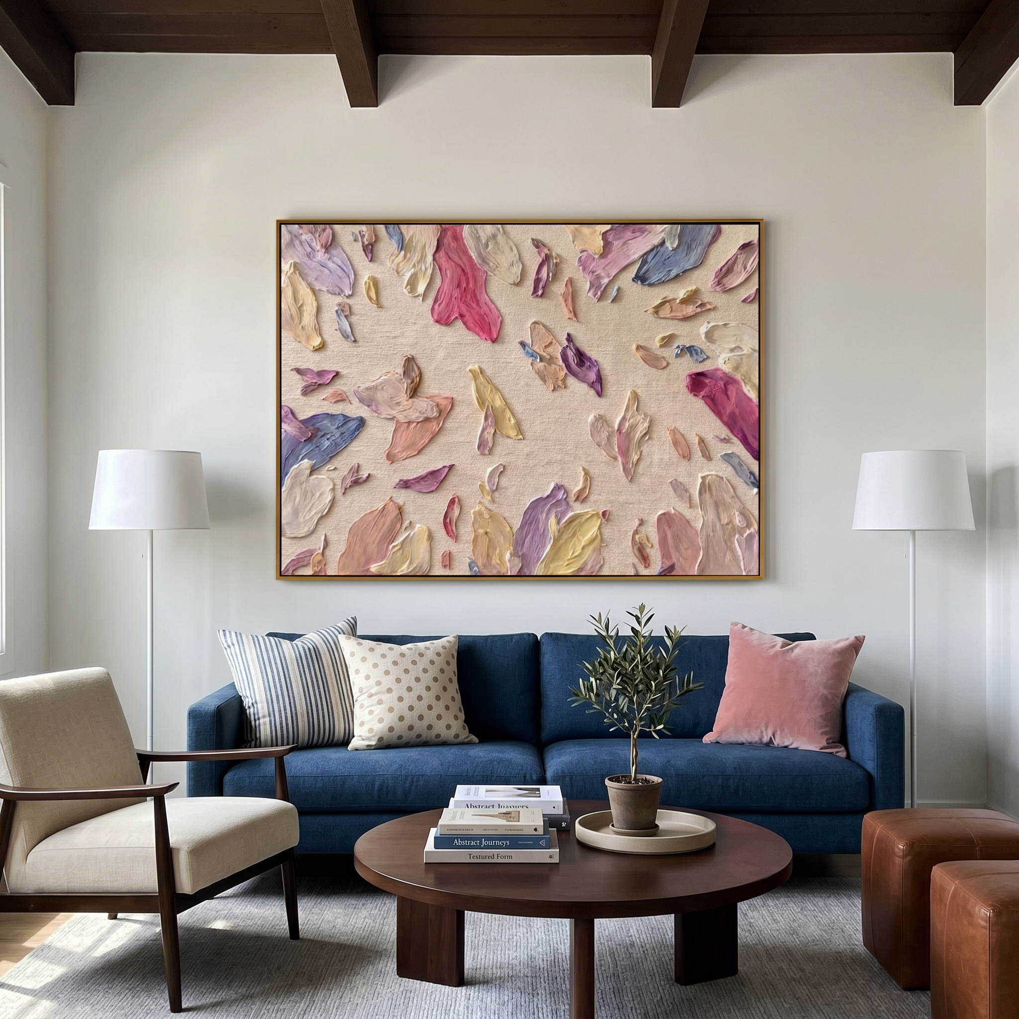 "Golden Muse" – Modern Heavy Impasto Gilded Abstract | Sophisticated Hallway Statement Art