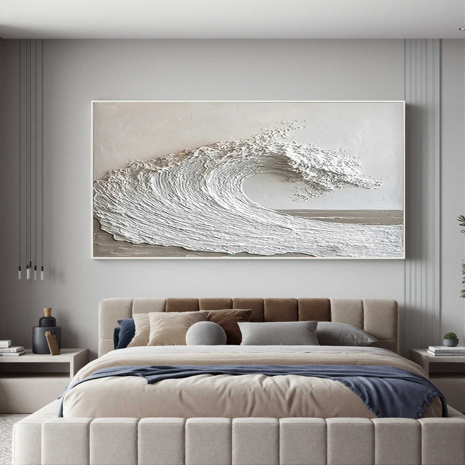 "Sand Shore" - 3D Heavy Impasto Plaster Relief | Beige Plaster Texture Statement Art