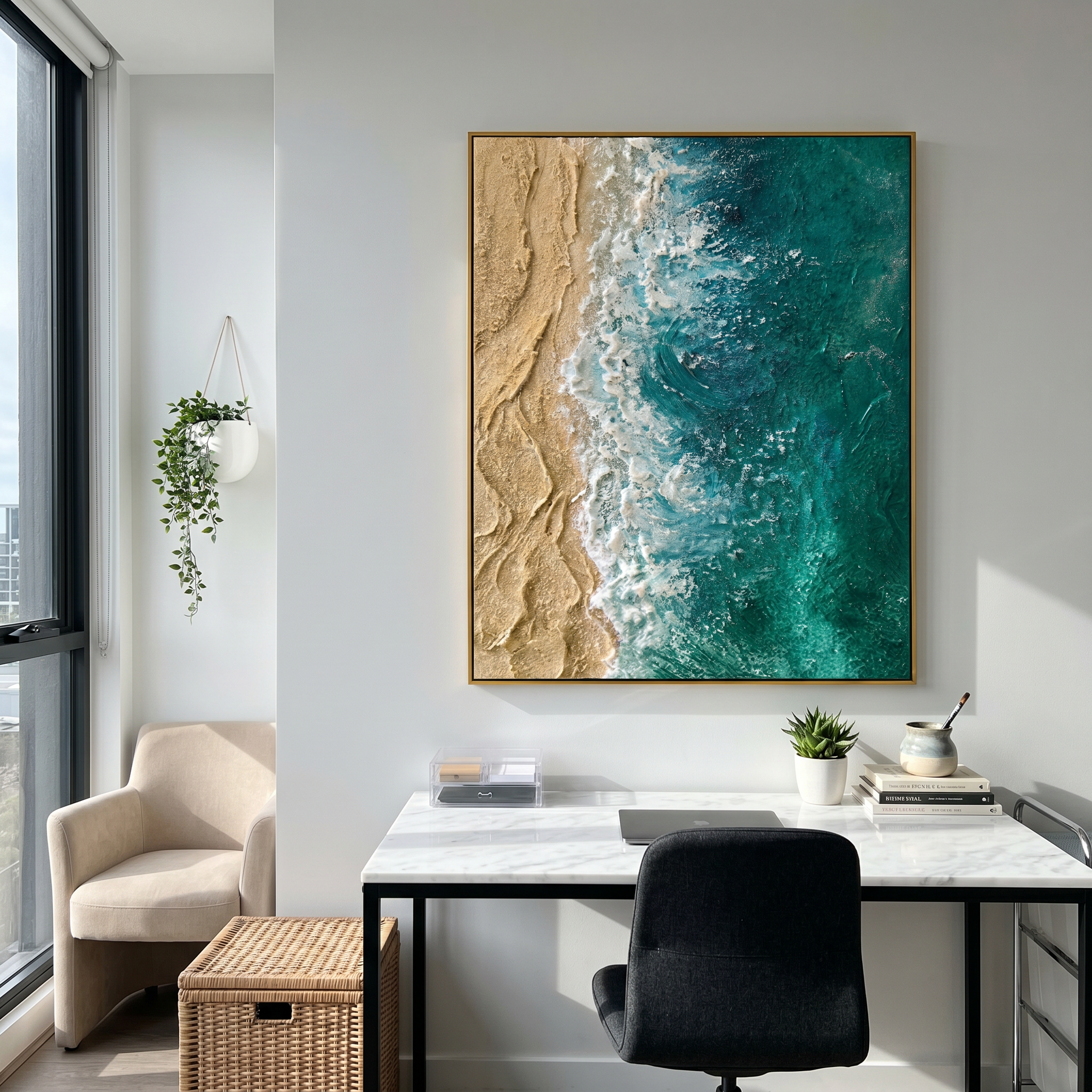 "Dreamy Reflections" – Modern Stylized Forest & Water Canvas | Serene Wilderness Decor