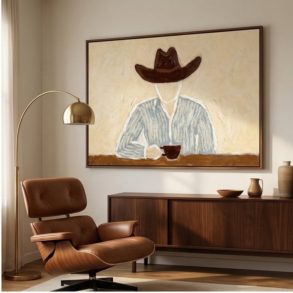 "Morning Solitude" - Modern Heavy Impasto Abstract Artwork | Beige Palette Knife Painting | Luxury Horizontal Wall Art #YK 1601
