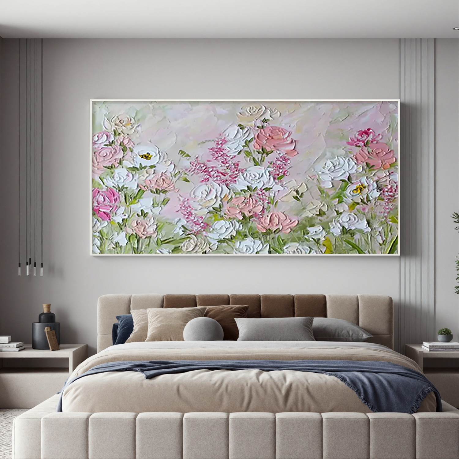 "Warm Drift" - 3D Heavy Impasto Plaster Relief | Beige & White Plaster Texture Statement Art