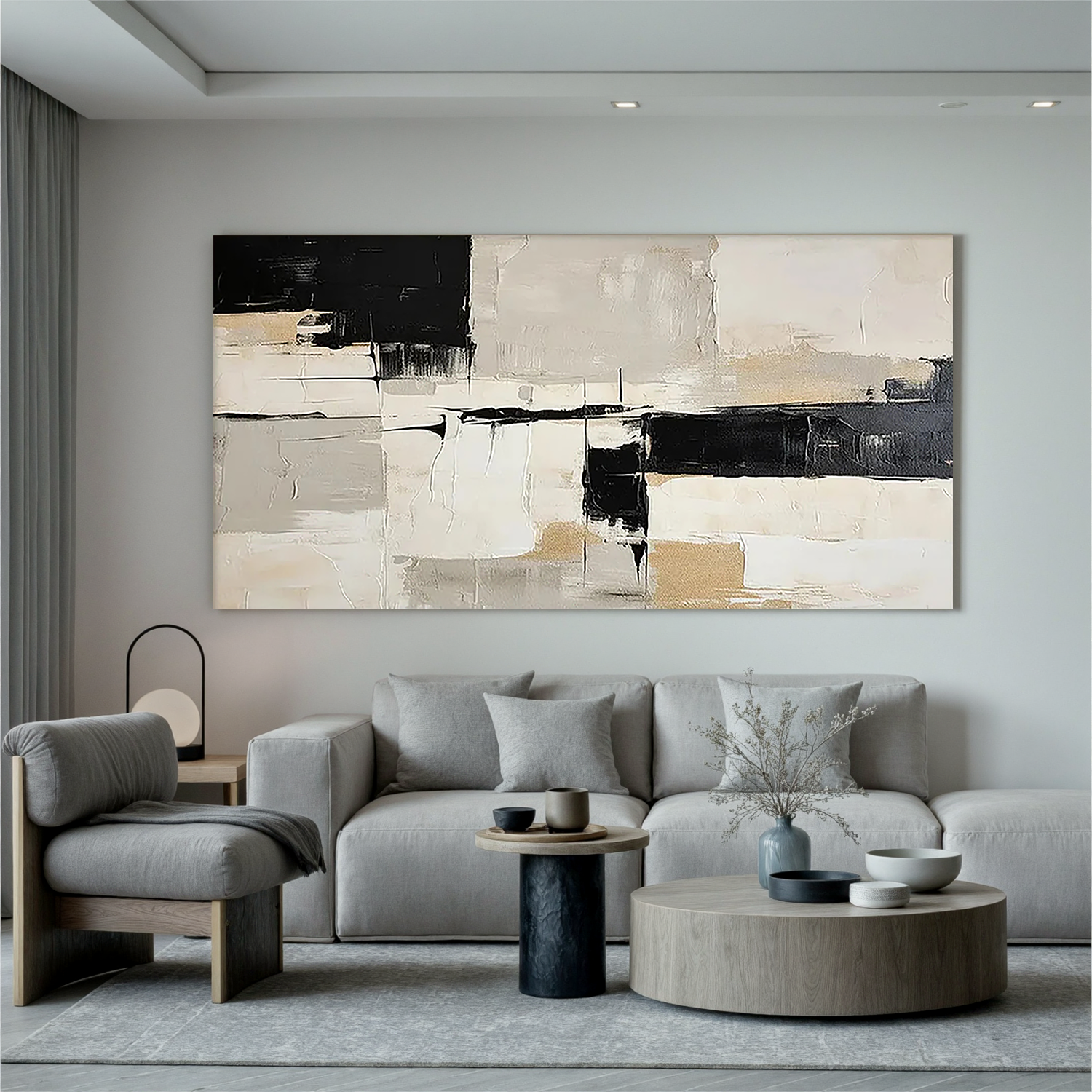 "Nude Abstract" - Minimalist Impasto Abstract | Beige Abstract Art Statement Art