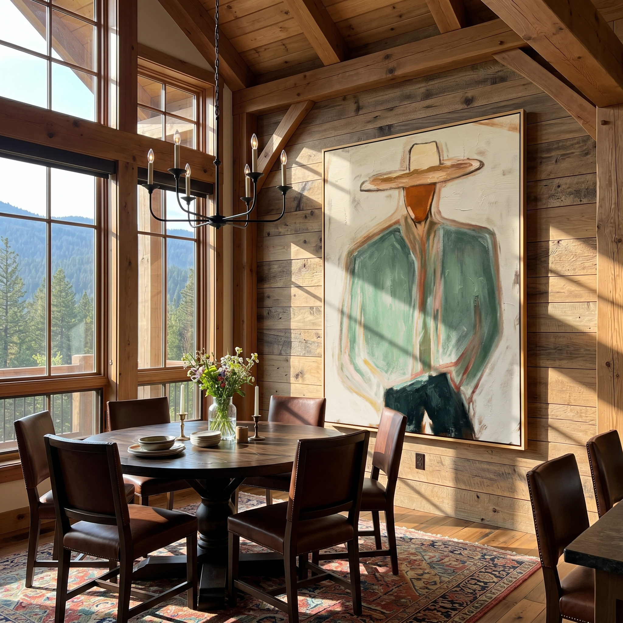 "Warm Desert Cowboy" – Expressive Sculptural Art | 3D Layered Sage Green & Ochre Canvas | Luxury Vertical Wall Art #PE 010