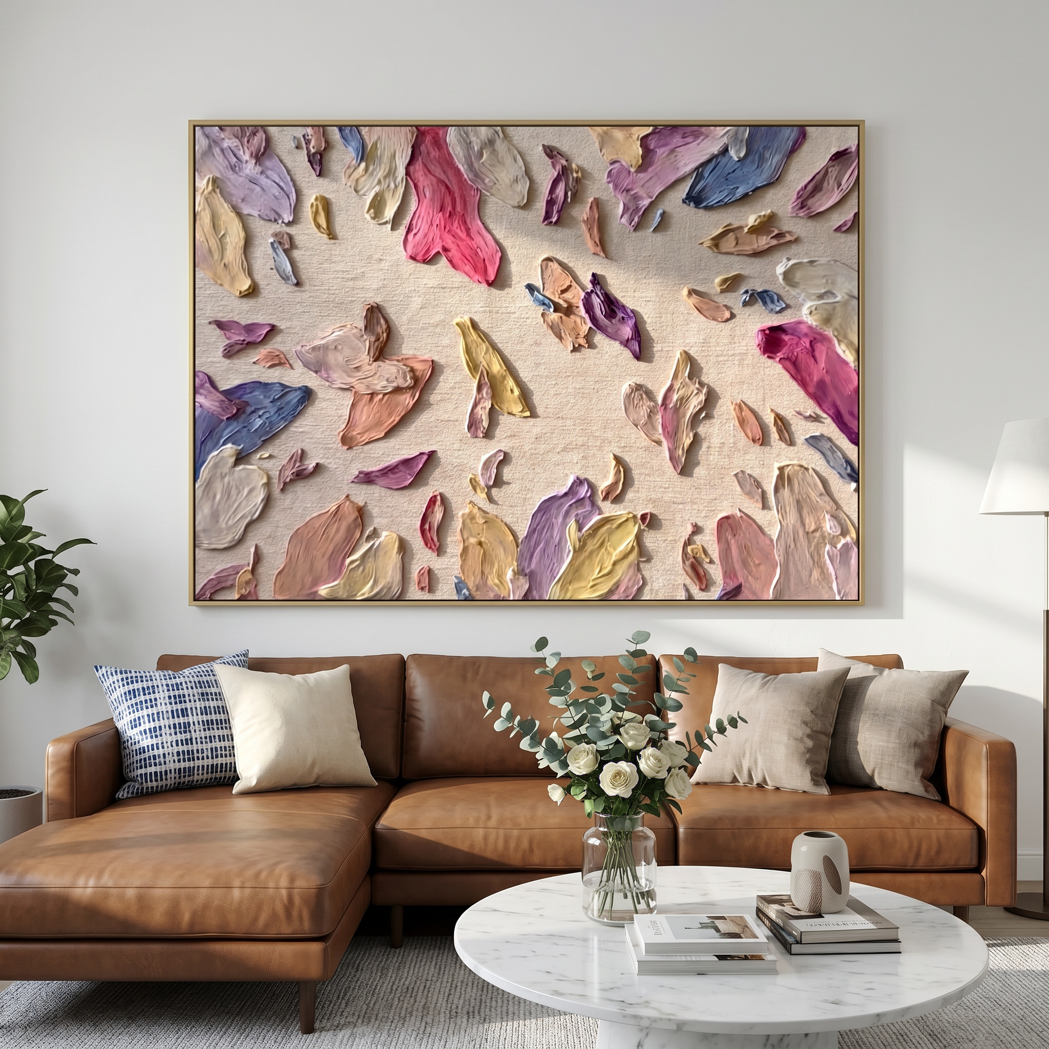 "Golden Muse" – Modern Heavy Impasto Gilded Abstract | Sophisticated Hallway Statement Art