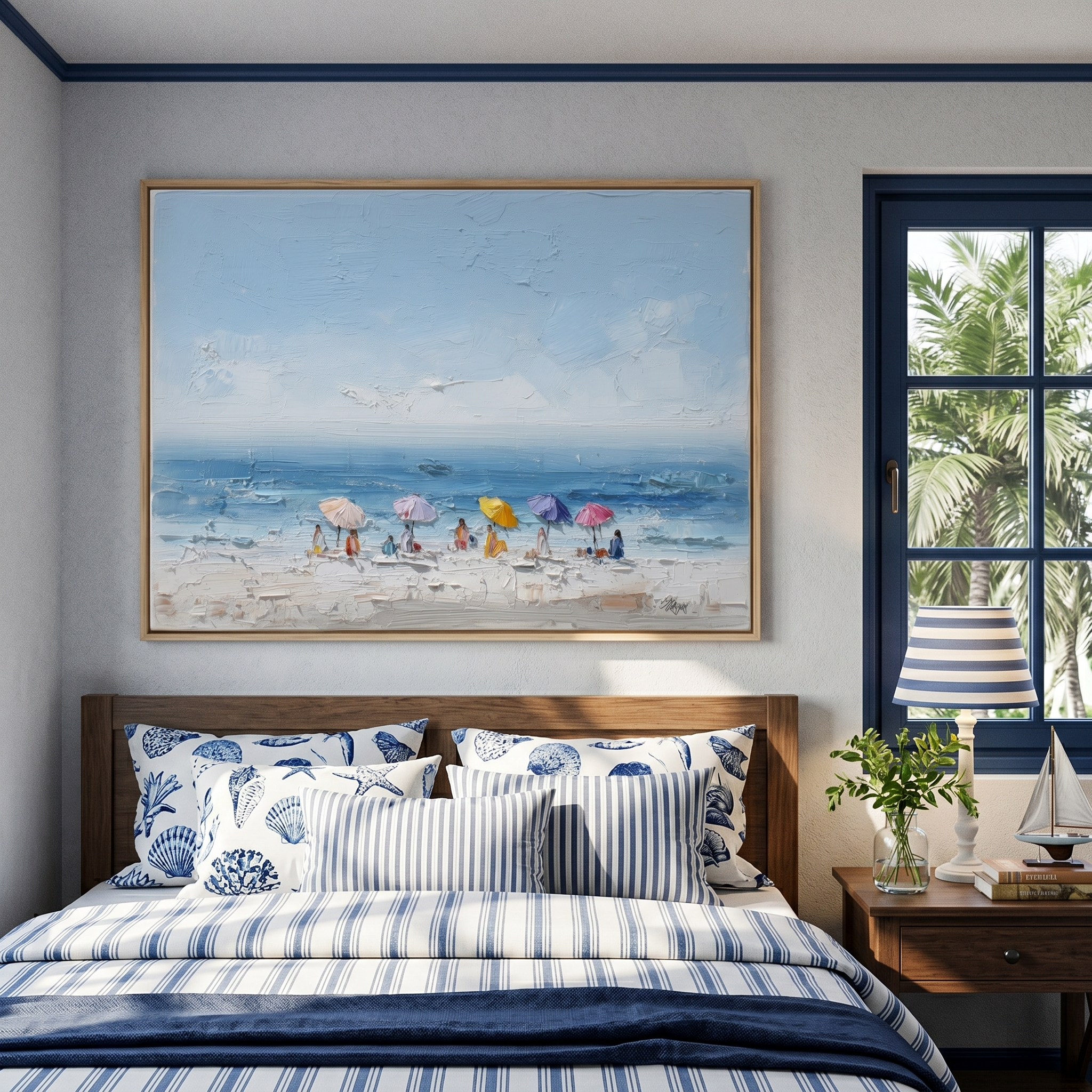 "Coastal Echoes" – Impressionist 3D Impasto Beach Seascape | Vibrant Summer Wall Art
