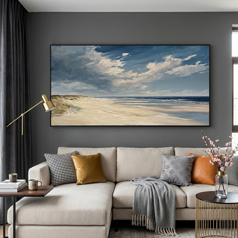 "Endless Serenity" – Impressionist Coastal Seascape Canvas Art | Relaxing Living Room Wall Decor