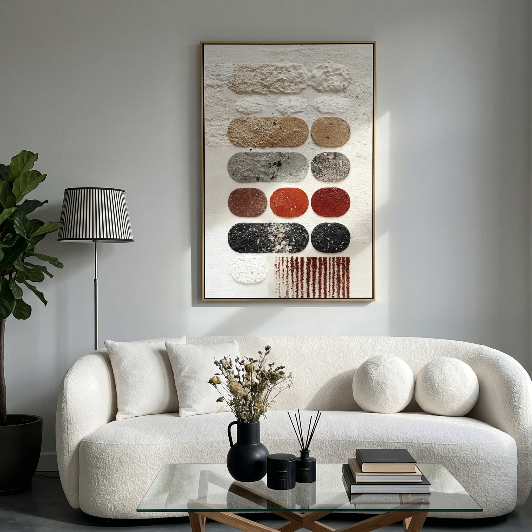 "Wabi-Sabi Earth Tones" – Modern Heavy Impasto Abstract | 3D Neutral & Rust Palette Knife Painting | Luxury Vertical Wall Art#WS 001