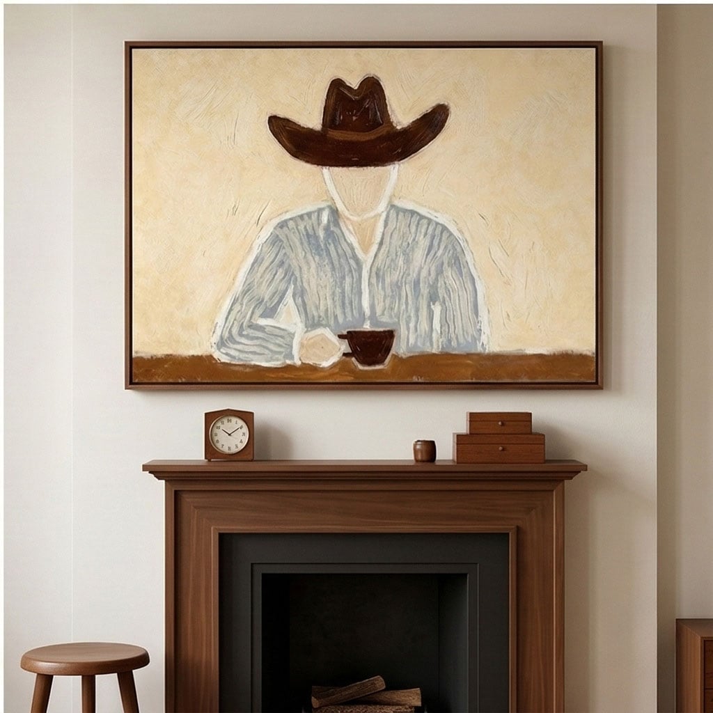"Morning Solitude" - Modern Heavy Impasto Abstract Artwork | Beige Palette Knife Painting | Luxury Horizontal Wall Art #YK 1601