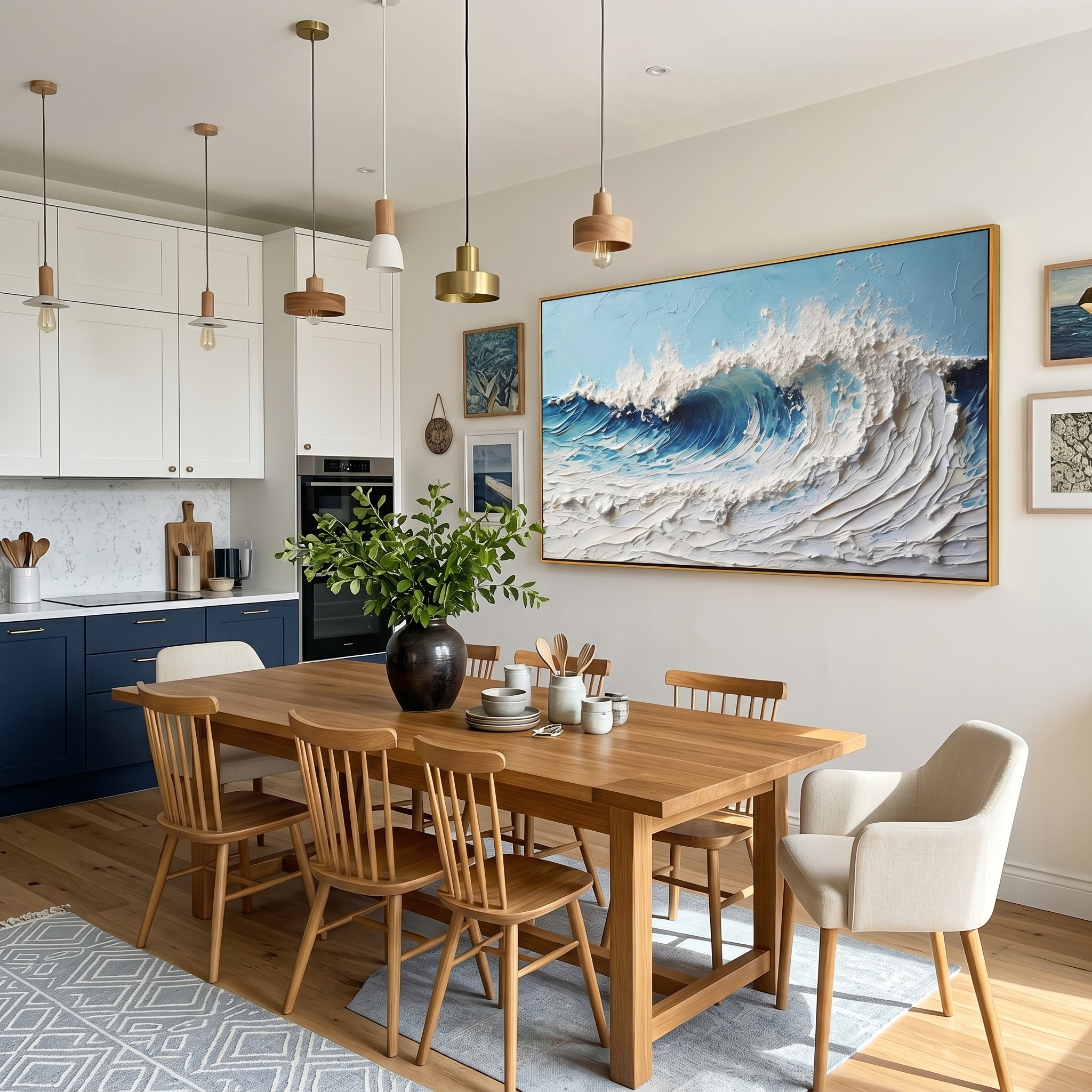 "Summer Tide" – Modern Textured Impasto Beach Seascape | Vibrant Coastal Living Room Wall Art