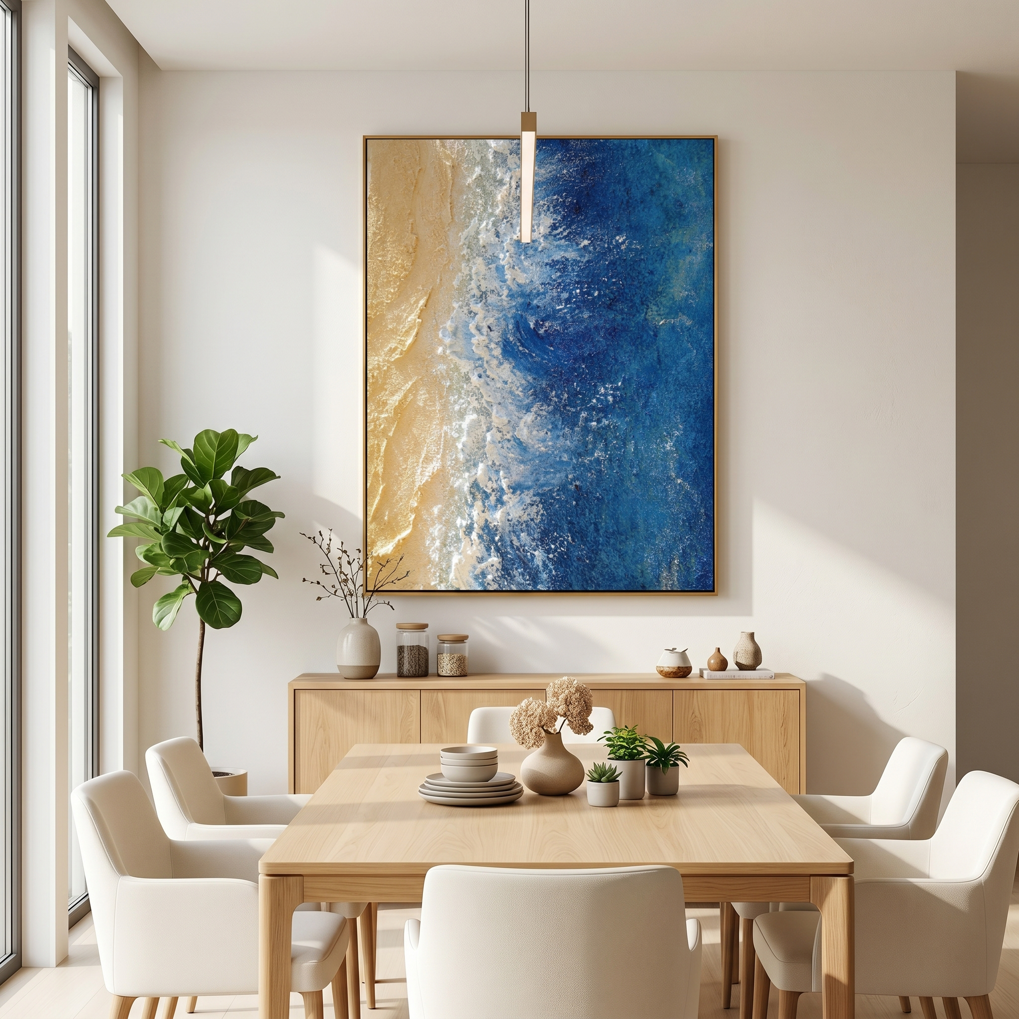 "Silent Sands" – Minimalist Zen 3D Relief Raked Art | Meditative Bedroom Decor