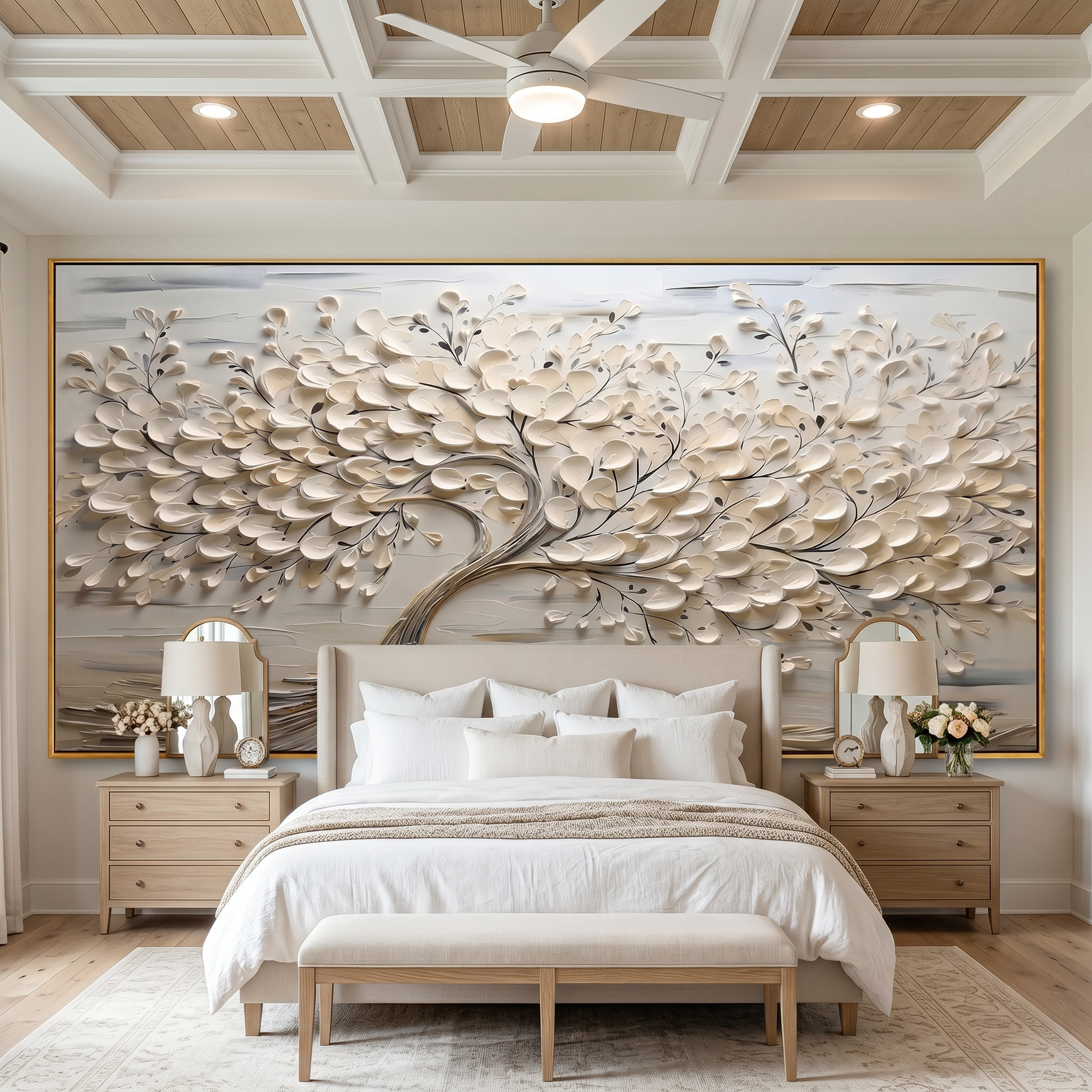 "Joyful Burst" – Modern 3D Impasto Abstract Petal Painting | Vibrant Horizontal Living Room Wall Art