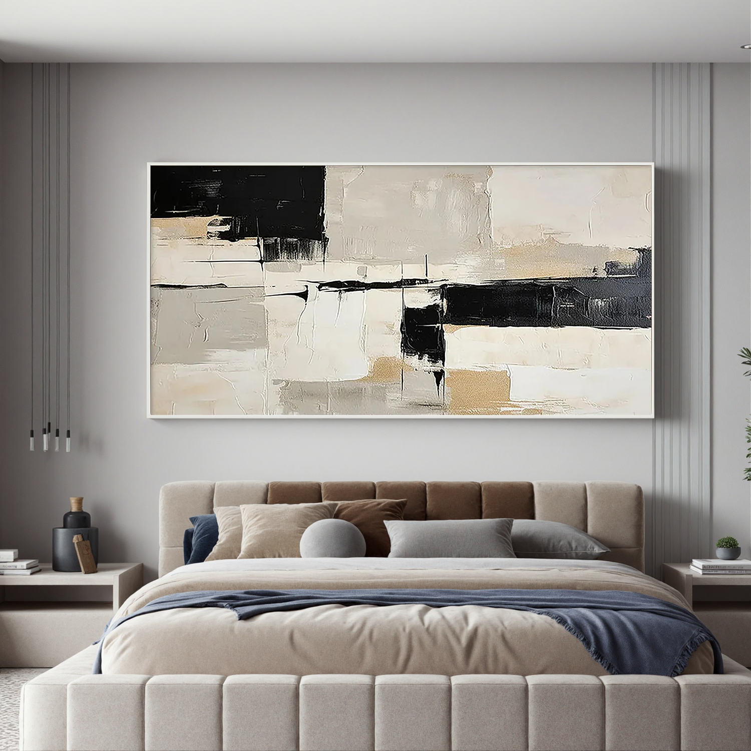 "Nude Abstract" - Minimalist Impasto Abstract | Beige Abstract Art Statement Art