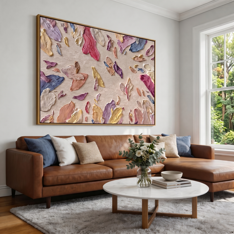 "Golden Muse" – Modern Heavy Impasto Gilded Abstract | Sophisticated Hallway Statement Art