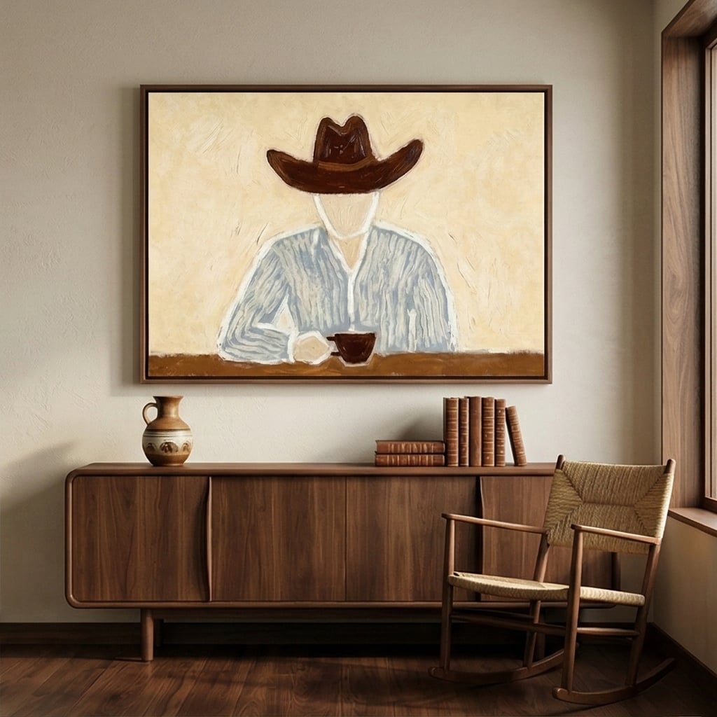 "Morning Solitude" - Modern Heavy Impasto Abstract Artwork | Beige Palette Knife Painting | Luxury Horizontal Wall Art #YK 1601