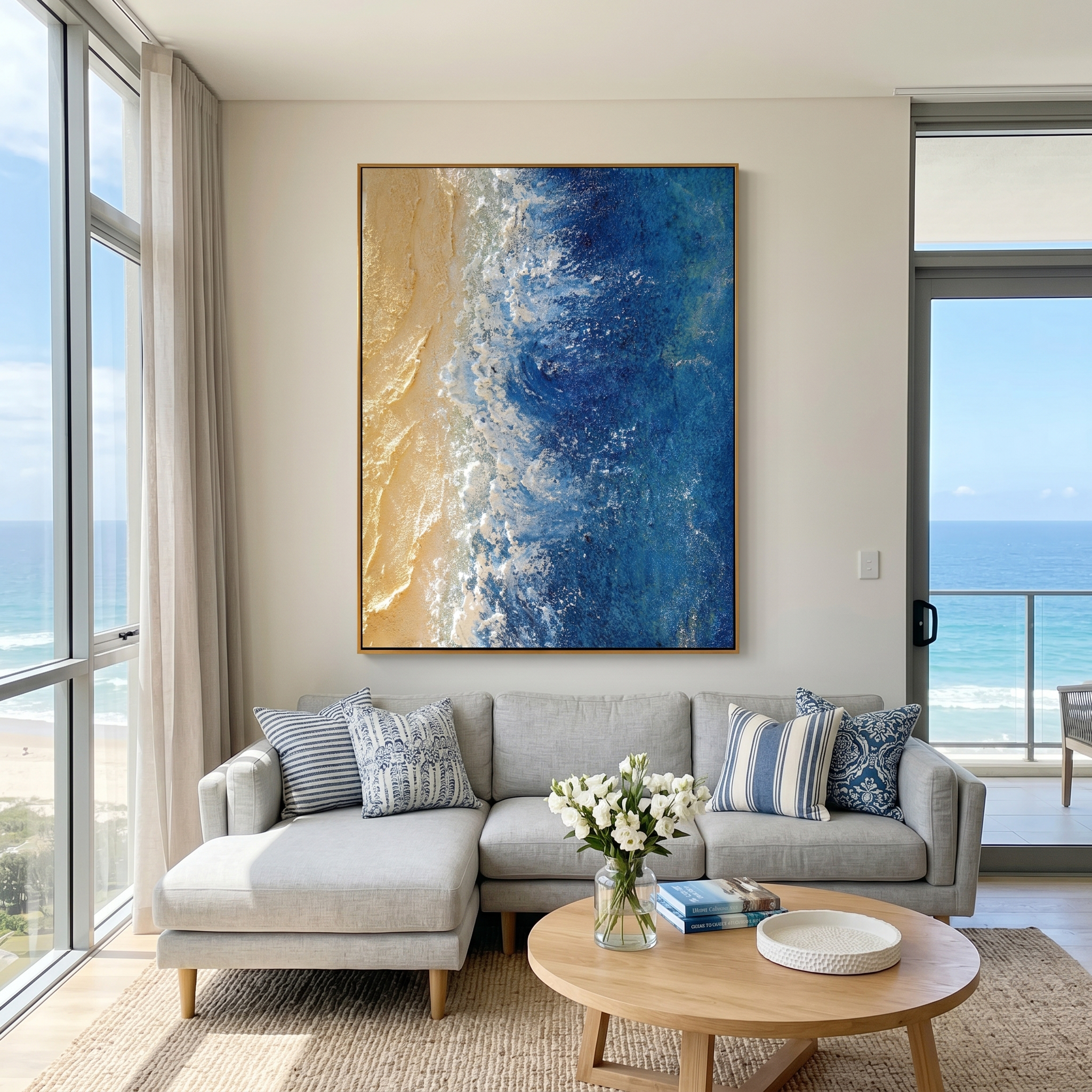 "Silent Sands" – Minimalist Zen 3D Relief Raked Art | Meditative Bedroom Decor