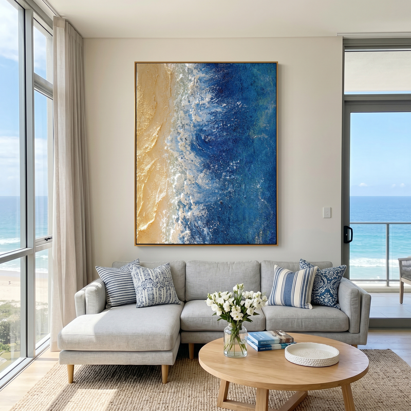 "Silent Sands" – Minimalist Zen 3D Relief Raked Art | Meditative Bedroom Decor
