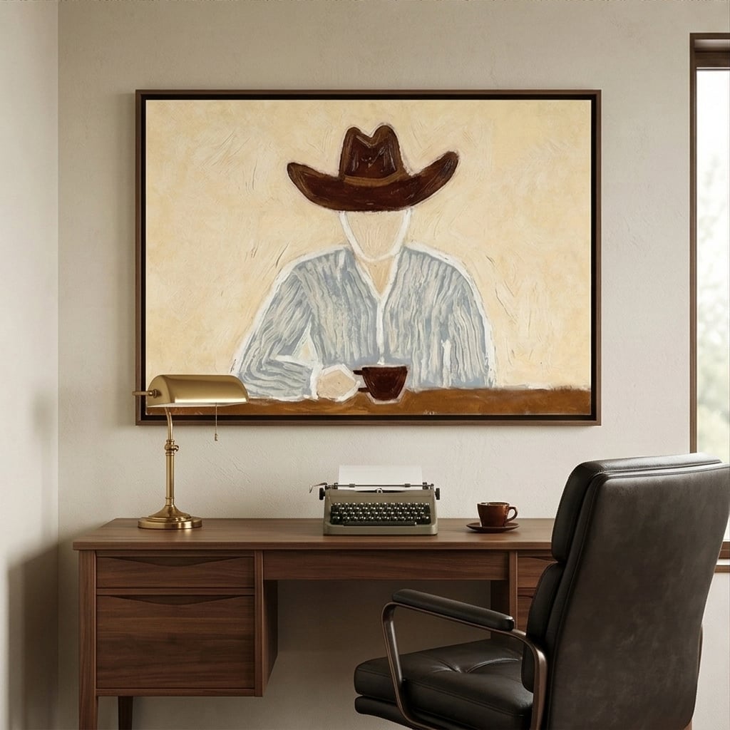 "Morning Solitude" - Modern Heavy Impasto Abstract Artwork | Beige Palette Knife Painting | Luxury Horizontal Wall Art #YK 1601