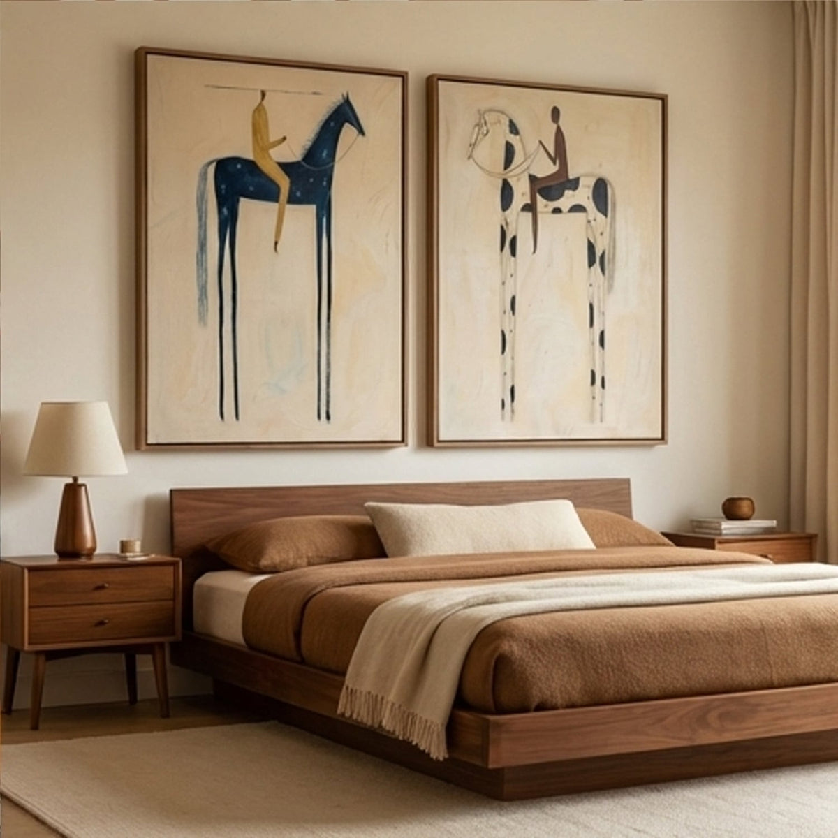 "Twin Nocturnes" - Modern Heavy Impasto Abstract Artwork | Golden Palette Knife Painting | Luxury Two-Panel Vertical Wall Art #YK 1607