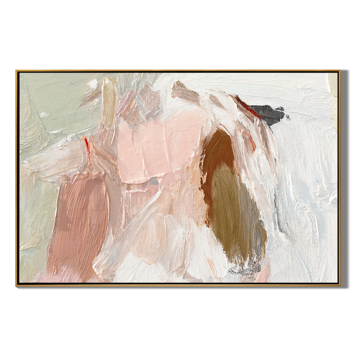 "Clay Form" - Minimalist Impasto Abstract | Brown & White Abstract Art Statement Art