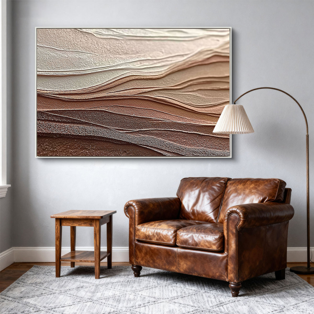 "Clay Labyrinth" - 3D Heavy Impasto Plaster Relief | Brown & Beige Plaster Texture Statement Art