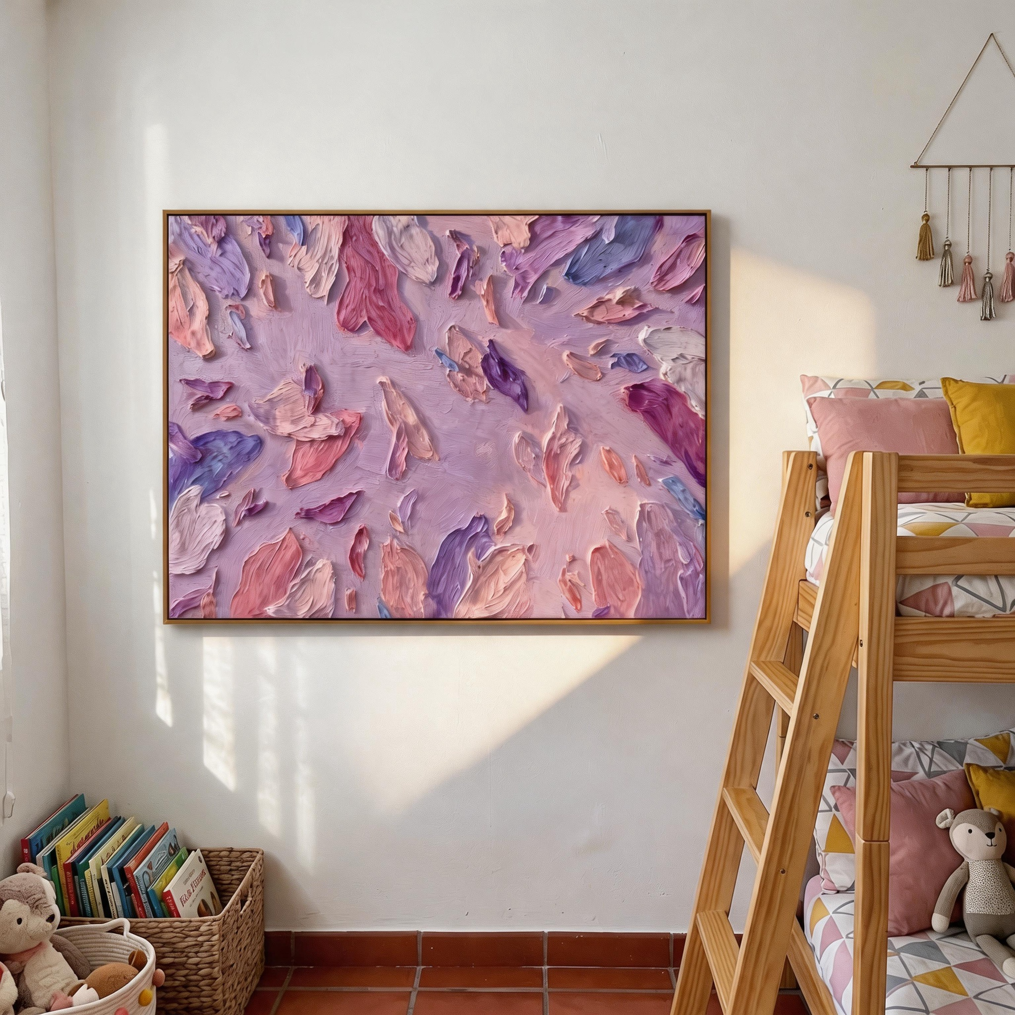 "Lavender Whisper" – Romantic Heavy Impasto Floral Abstract | Ethereal Bedroom Statement Art