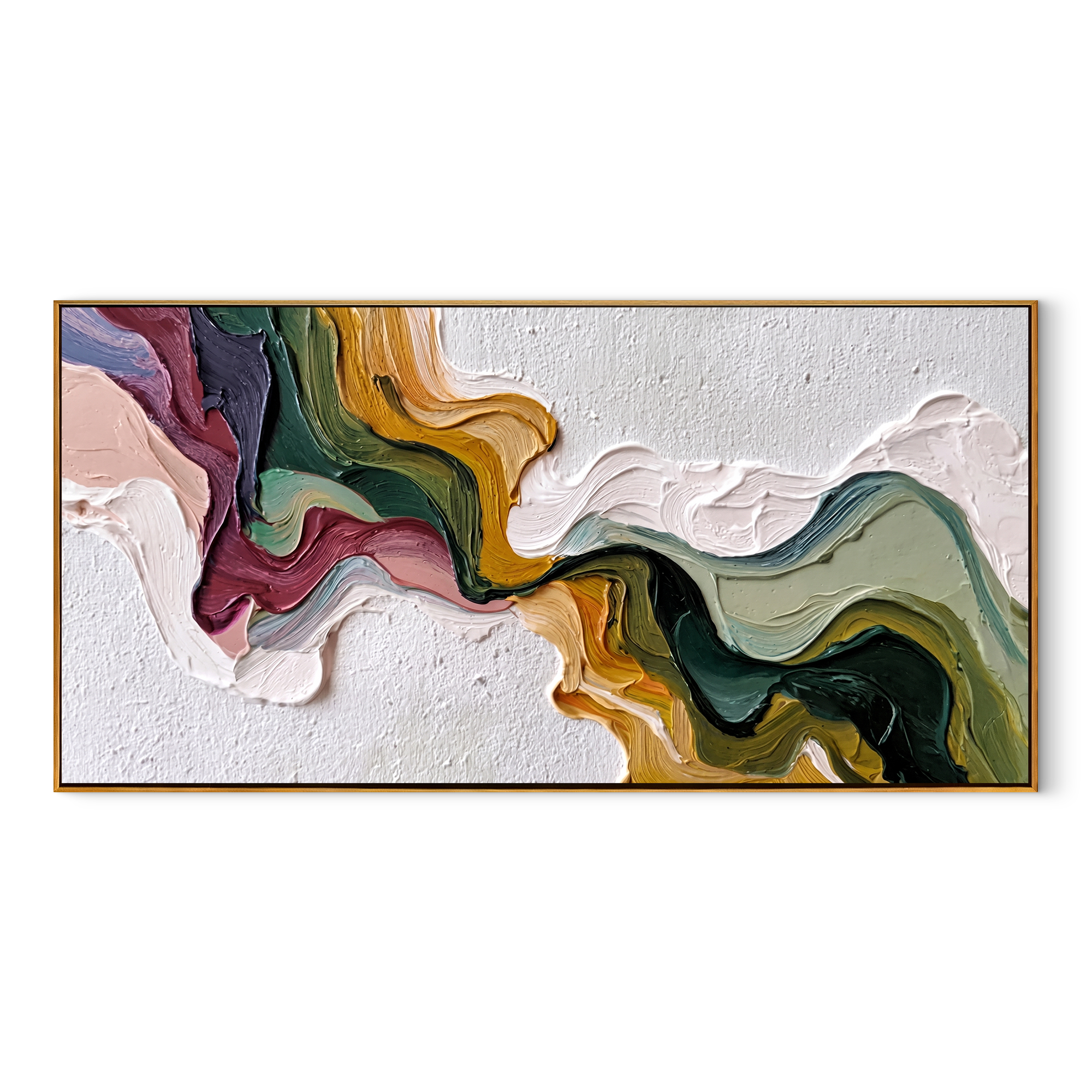 "Chromatic Flow" – Sculptural Fluid Abstract Impasto Canvas Art | Contemporary Hallway Statement