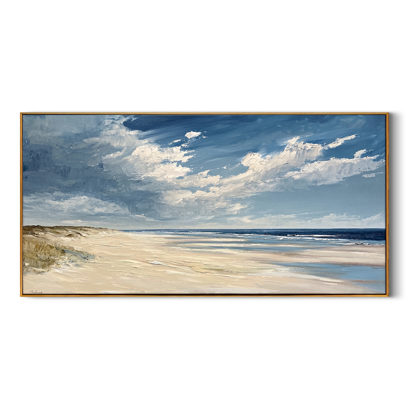 "Endless Serenity" – Impressionist Coastal Seascape Canvas Art | Relaxing Living Room Wall Decor