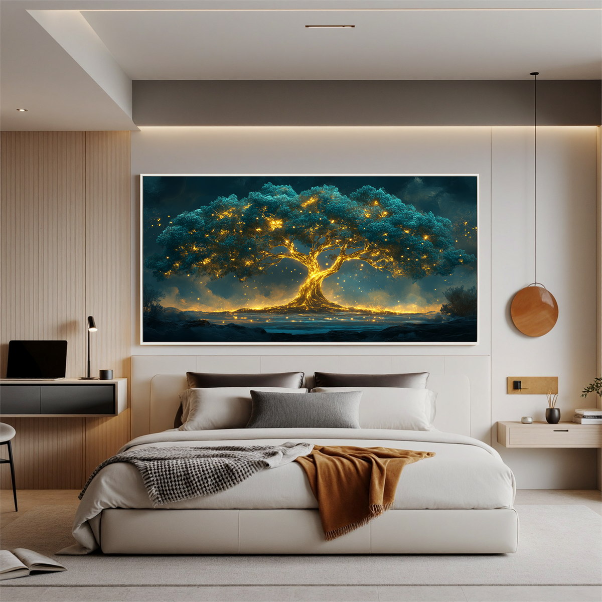 "Topaz Garden" - 3D Heavy Impasto Botanical | Gold Botanical Art Statement Art