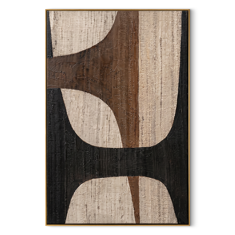 "Organic Totem" – Mid-Century Modern Biomorphic Earth Tone Abstract | Sophisticated Study Statement Art