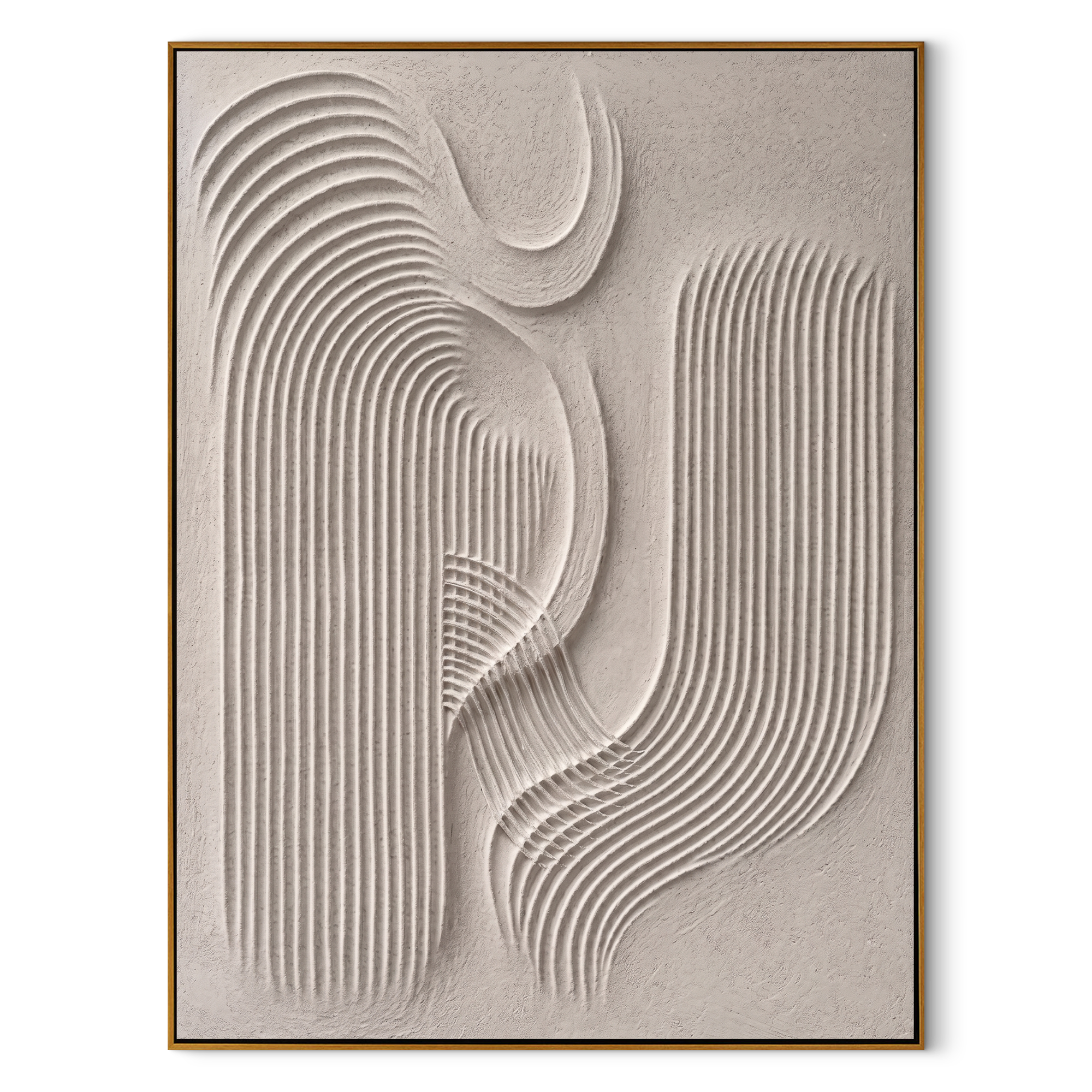 "Zen Echo" – Minimalist 3D Relief Rhythmic Textured Art | Contemporary Master Bedroom Decor