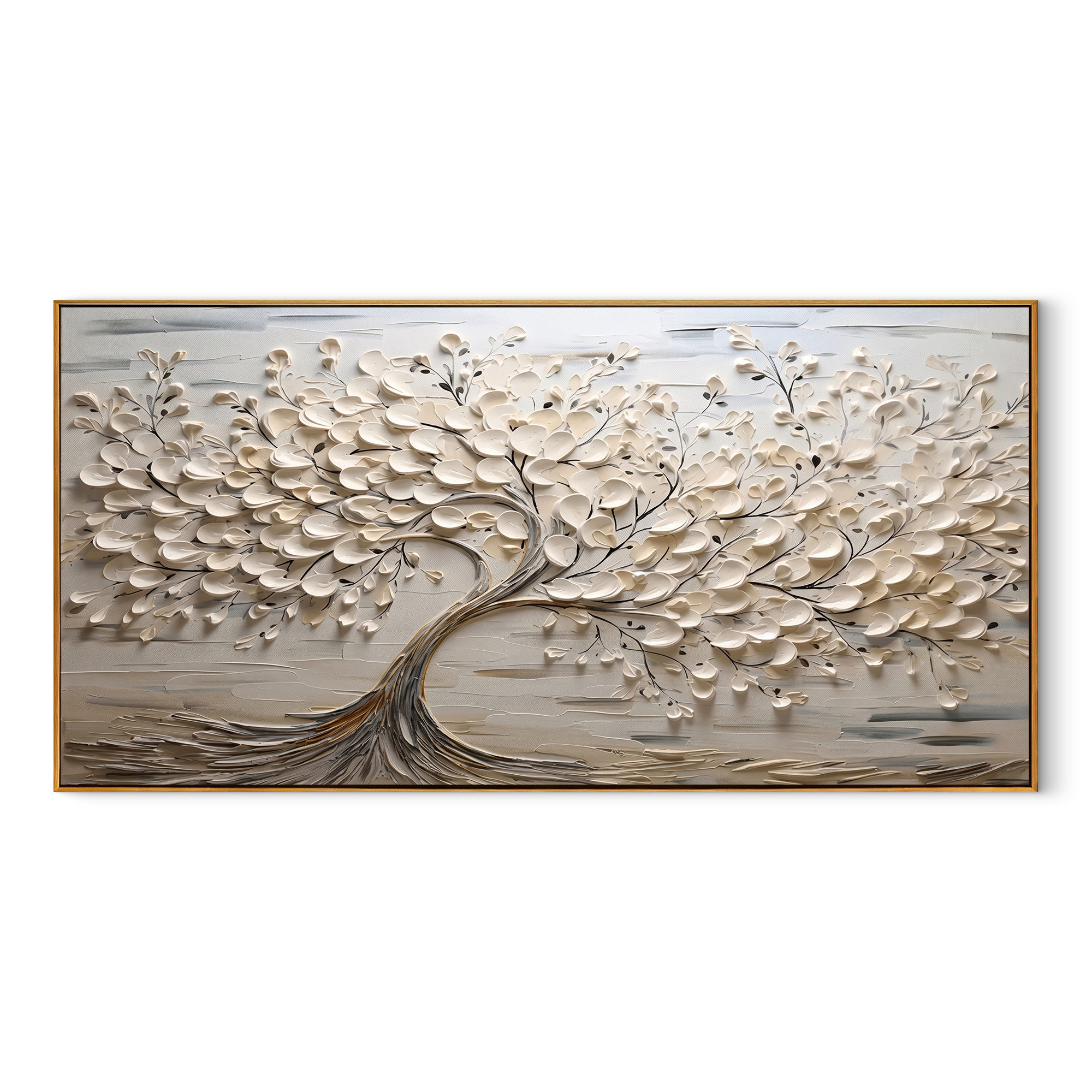 "Joyful Burst" – Modern 3D Impasto Abstract Petal Painting | Vibrant Horizontal Living Room Wall Art
